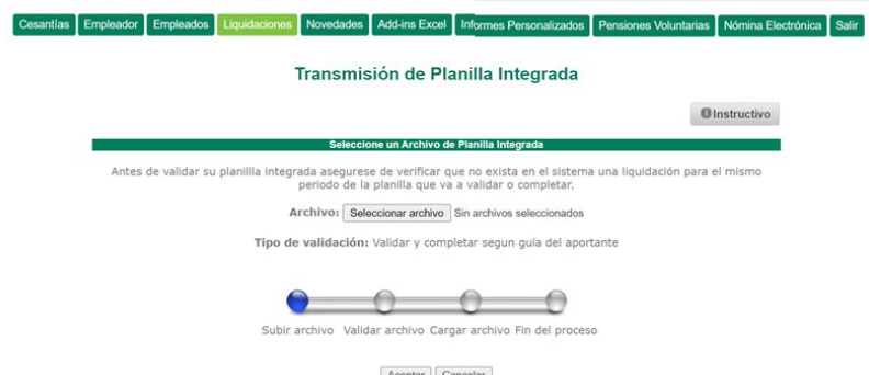 Transmisión de Planilla Integrada