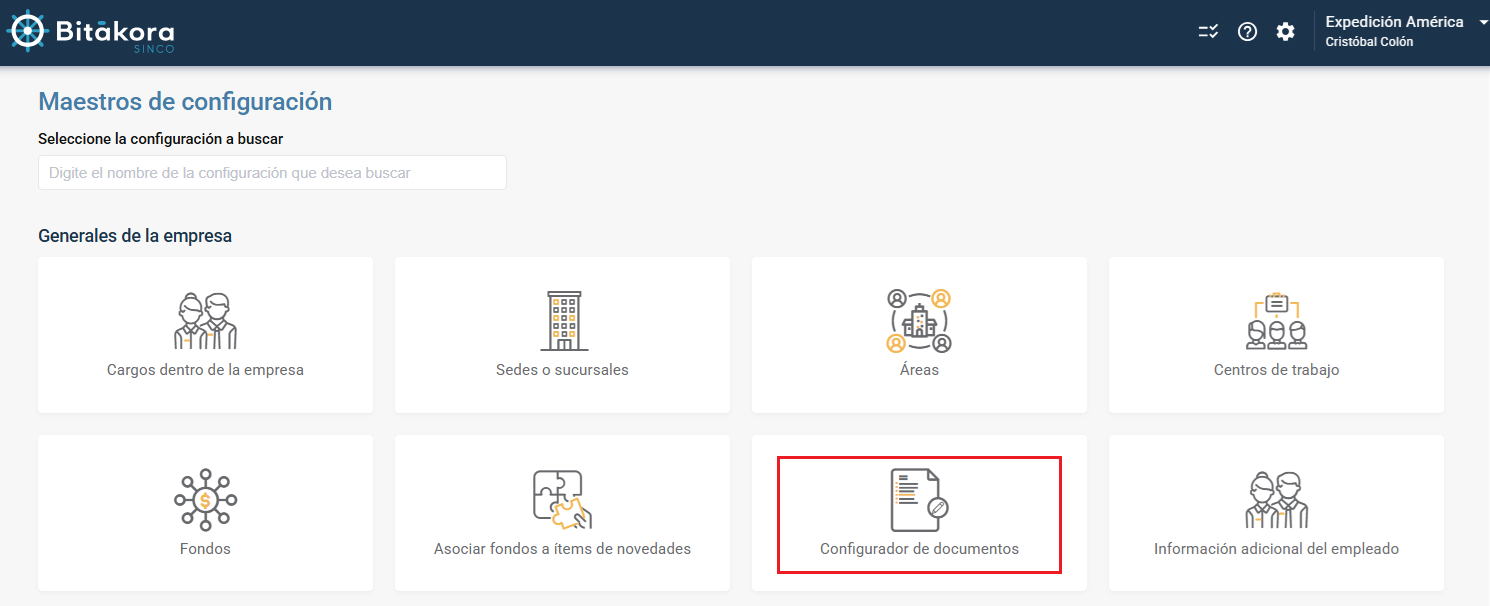 Configurador de documentos laborales del empleado