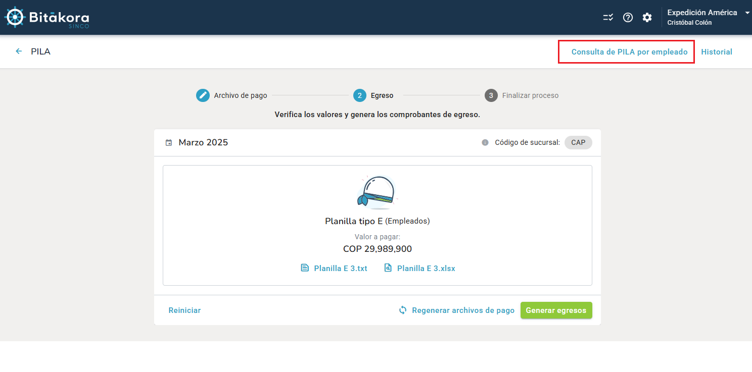 Consultar la PILA por empleado