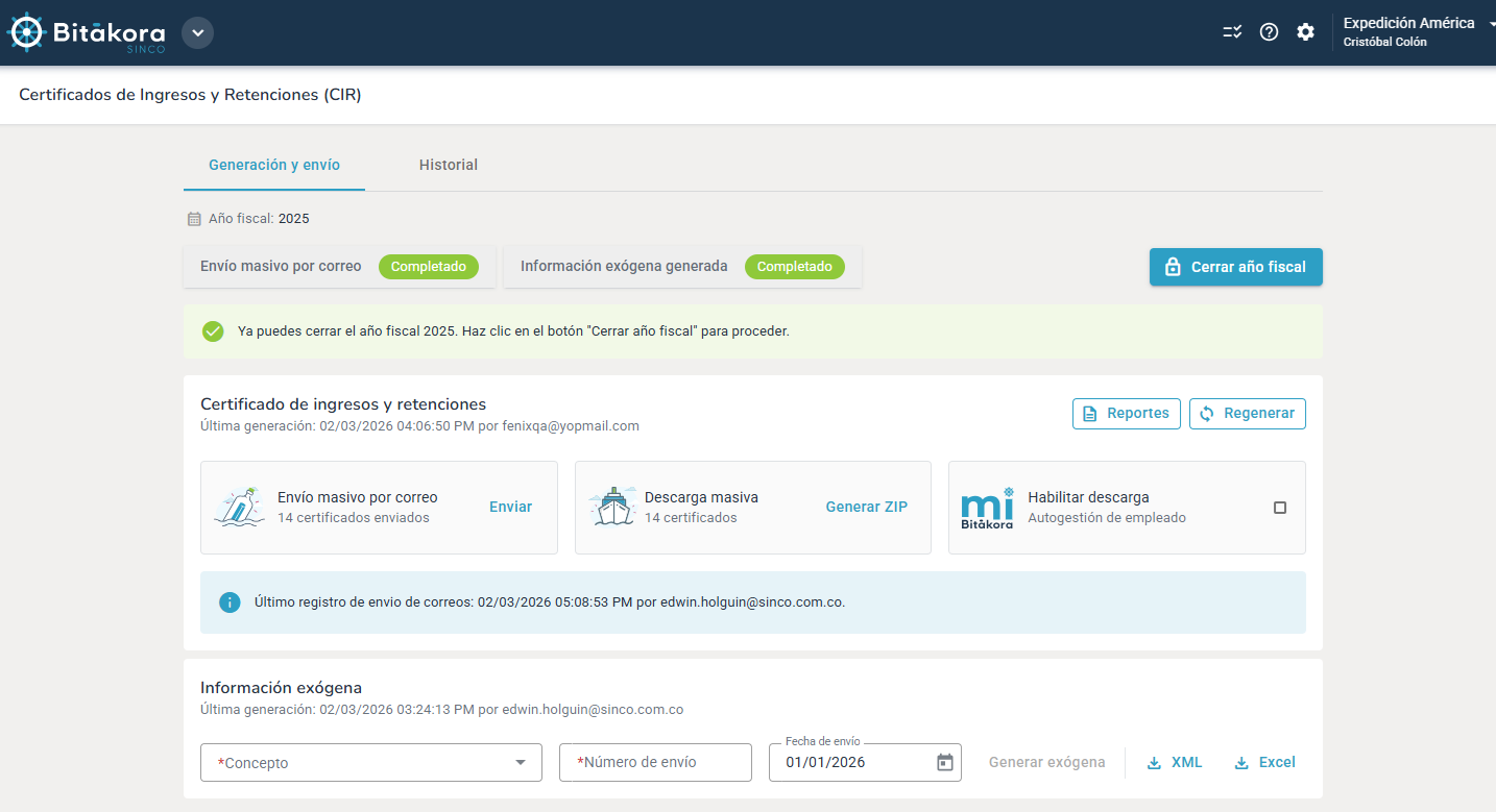 Nueva experiencia en CIR y exógena: más claridad, más control y mejor trazabilidad