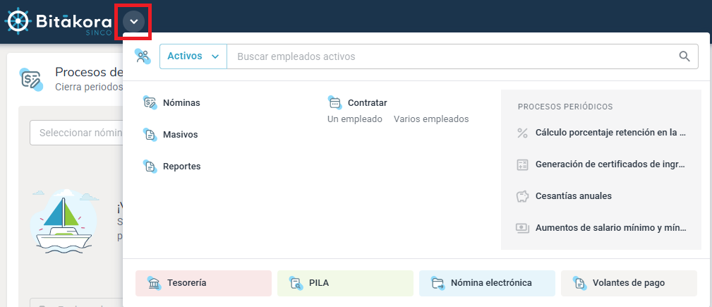 Nuevo menú de acceso rápido en Bitákora
