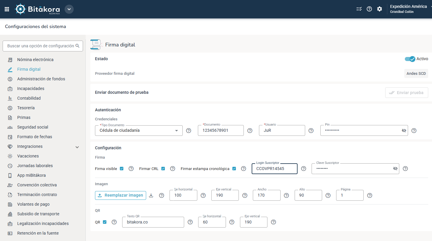 ✍️ Configuración general de la firma digital para certificados laborales