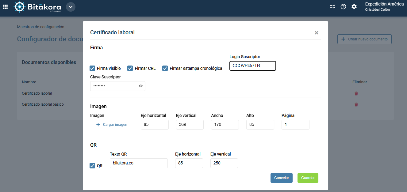 Firma digital: configuración por certificado laboral