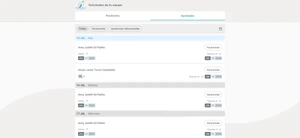 Nueva vista del calendario de solicitudes de miBitákora