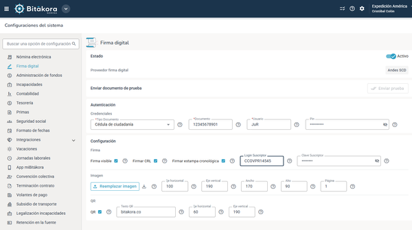 ✍️ Configuración general de la firma digital para certificados laborales